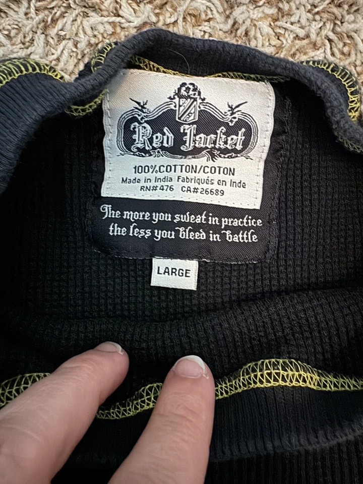 Red Jacket Men's Sweater Black Sz L 100% Cotton Thermal Pittsburgh Penguin Logo - Image 3 of 4