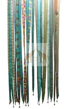 Indian Old Sari Green Colour Curtain Door Drape Window Boho Theme Silk Curtain