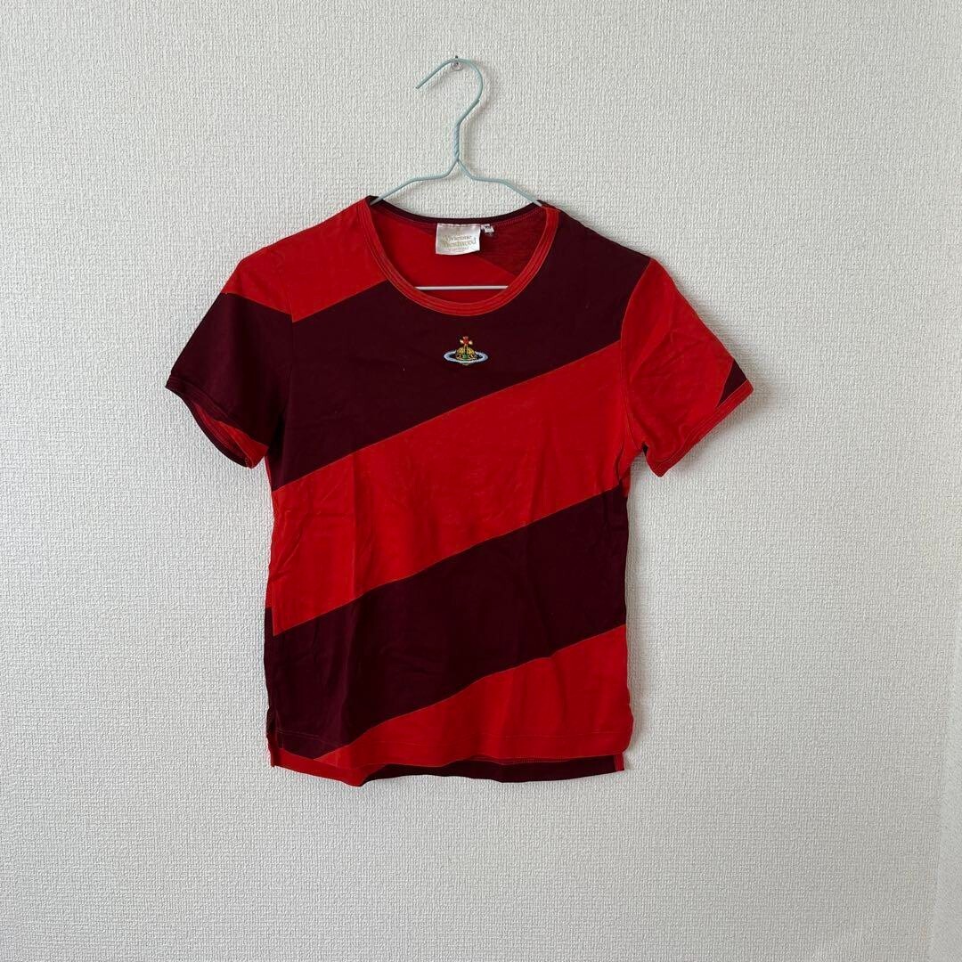 Vivienne Westwood London Striped T-shirt Size XS Red Vintage Orb From Japan