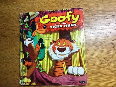 1954 WALT DISNEY'S GOOFY AND THE TIGER HUNT KIDS BOOK RARE VTG WHITMAN
