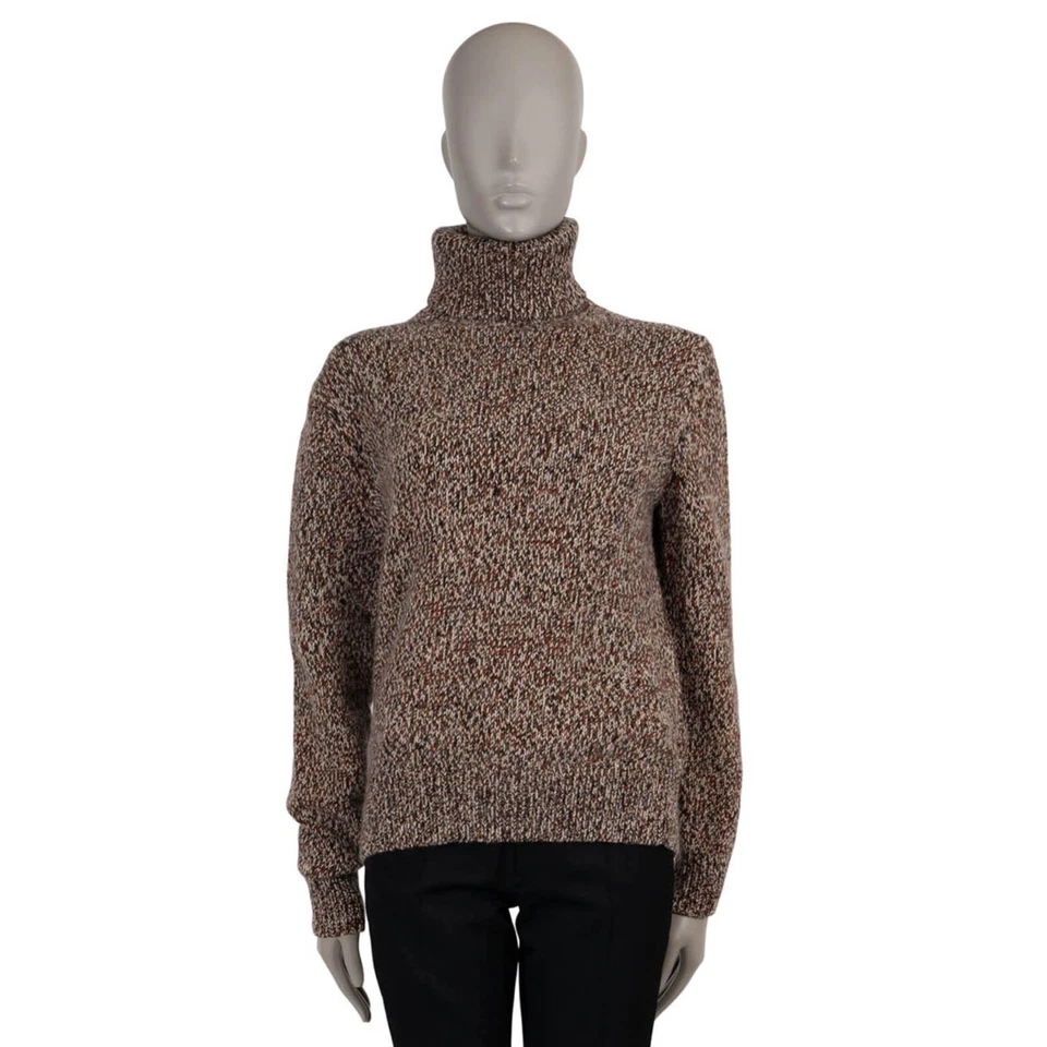 71613 Auténtico Suéter CHLOE Beige y Multi Cachemira y Lana 2021 CUELLO TORTUGA M Foto 2 de 4