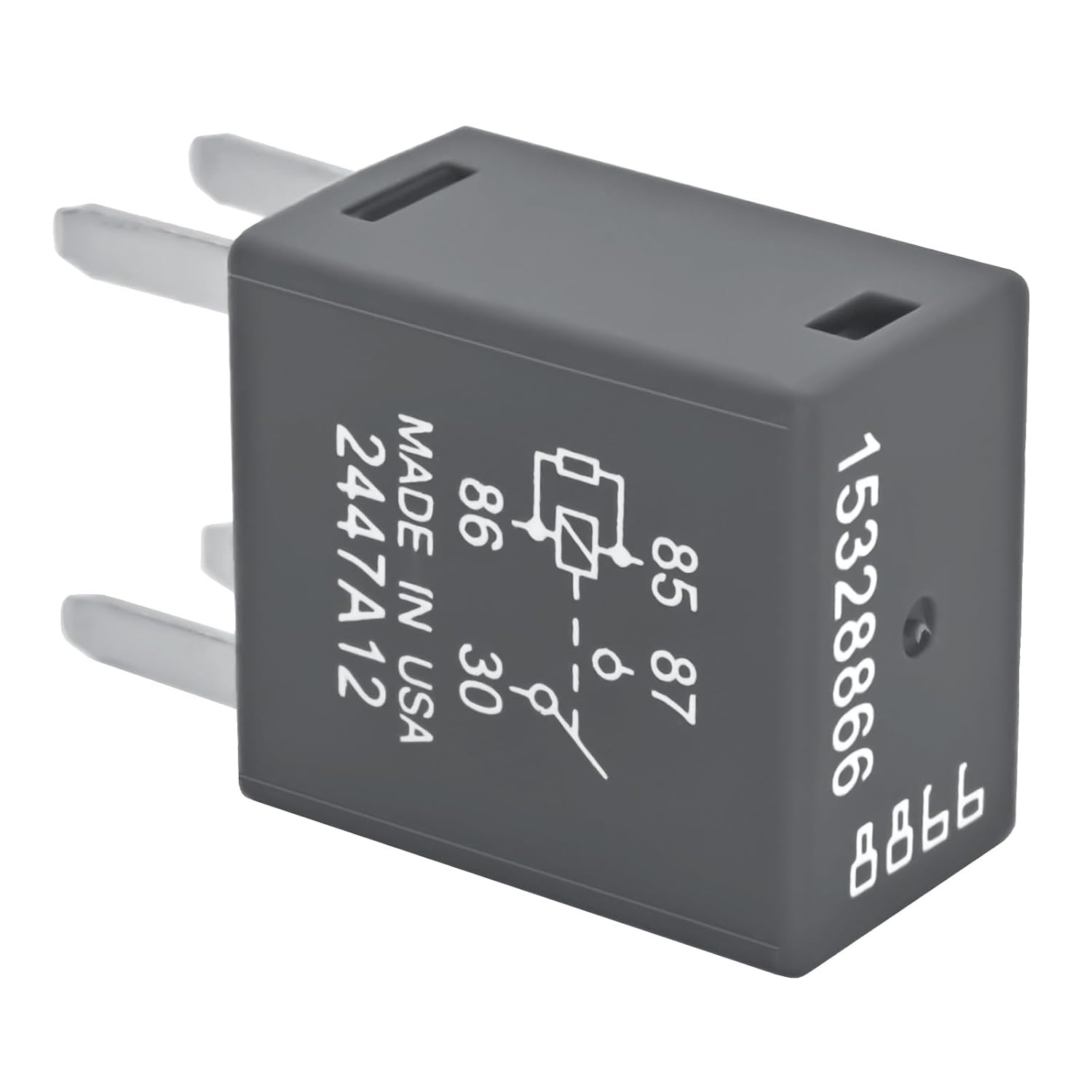 15328866 Automotive Relay (Pack of 2), 12VDC 20A 4 Terminal Multi-Use Relay 8385