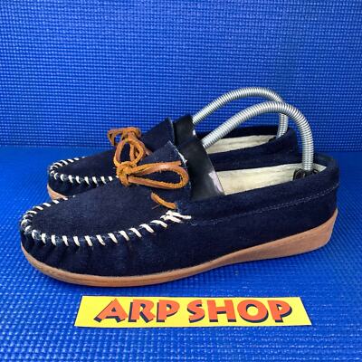 🔴 MINNETONKA CALLY SLIPPERS Women`s Size Navy Blue Comfort