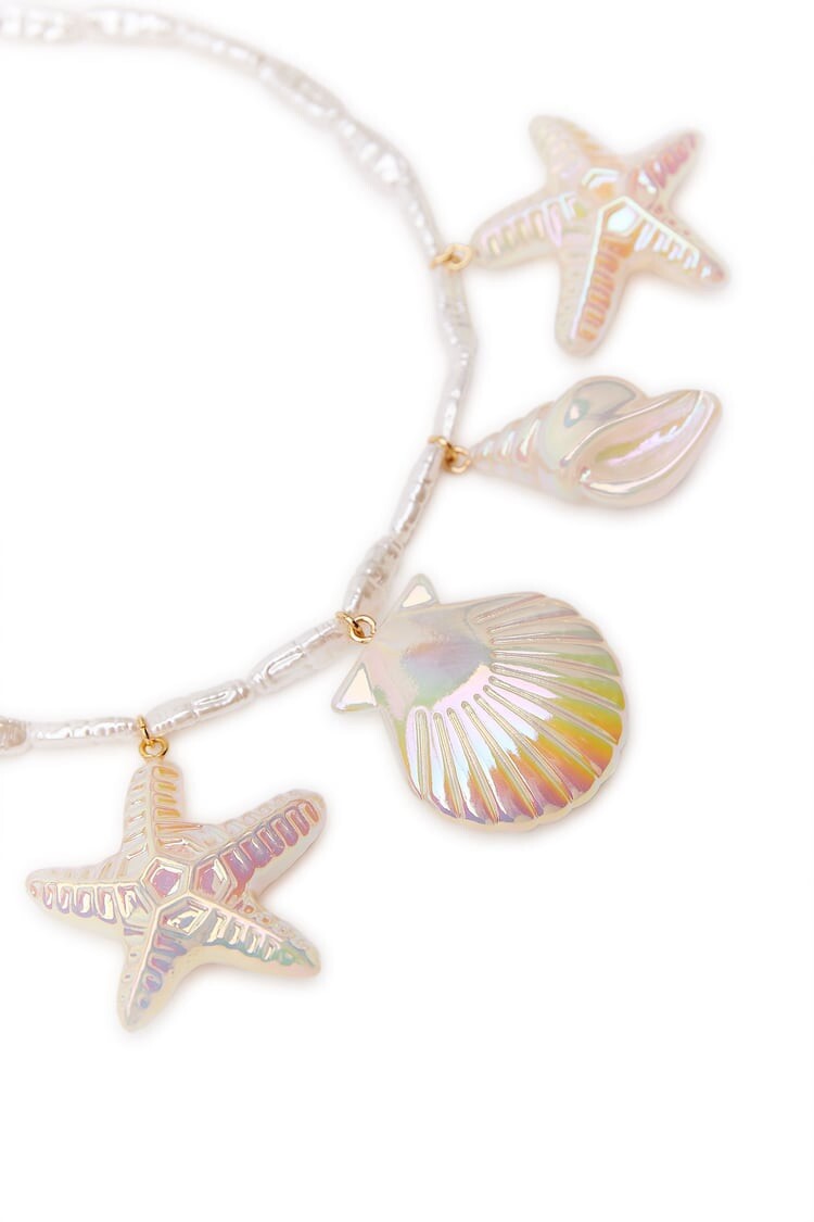 Zara X BARBIE Enameled Iridescent Seashell Beach Necklace (SOLD