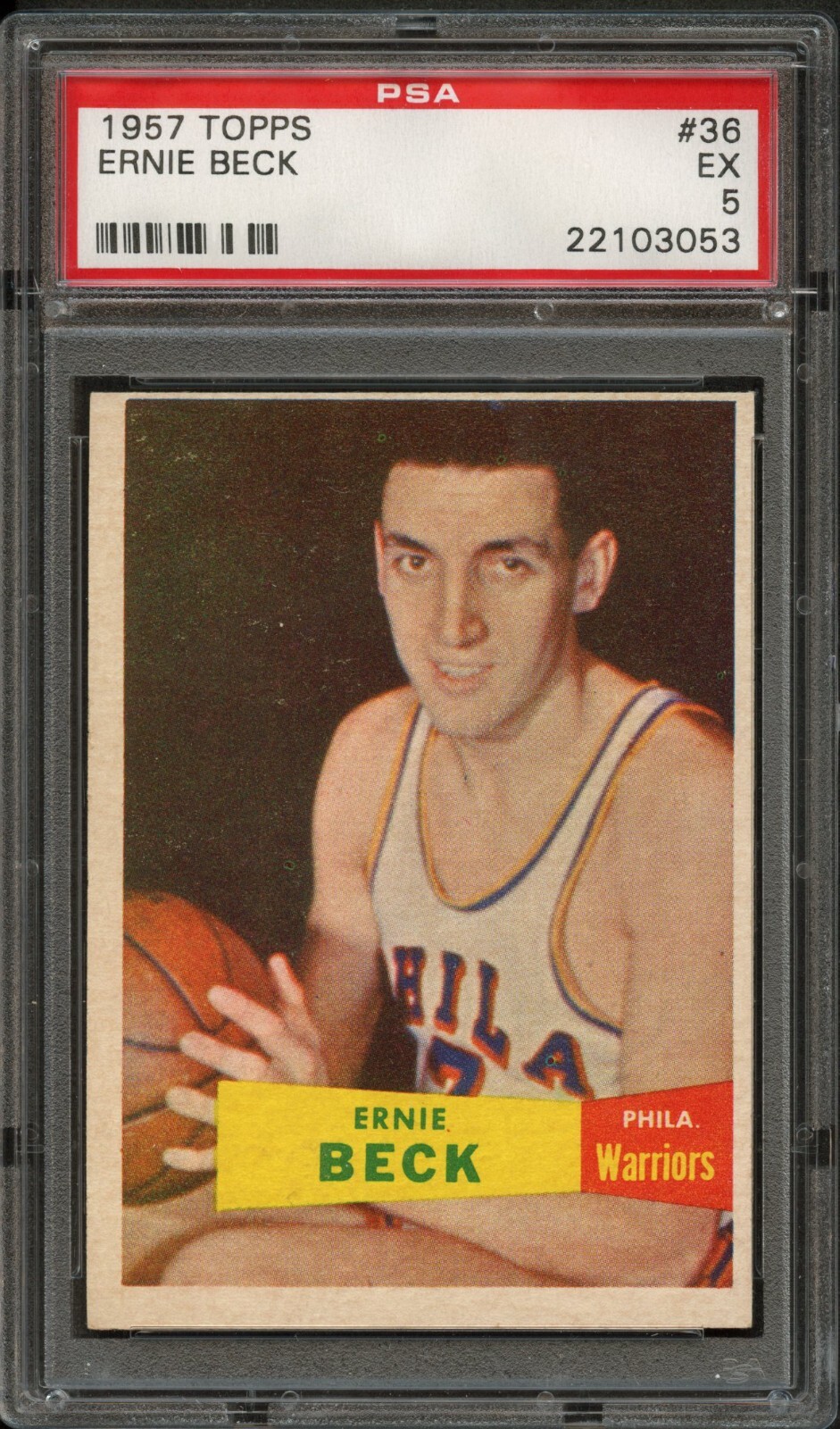 BK - 1957 Topps  - Ernie Beck - #36 - PSA 5 - EX