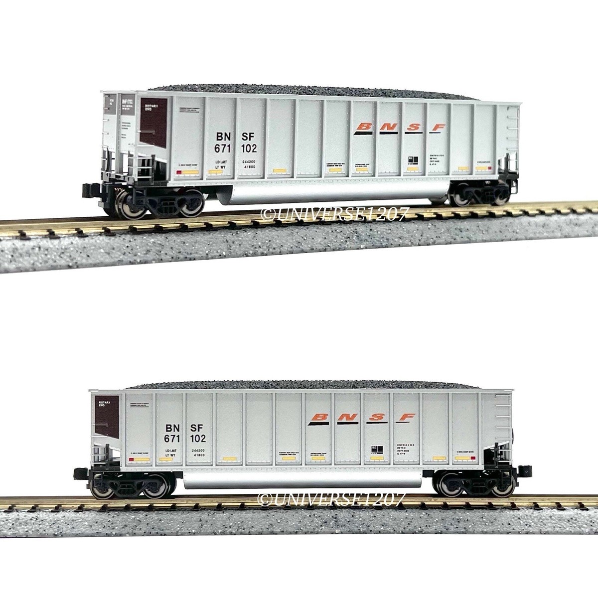 N Scale Kato 106-4628 Bethgon Coalporter BNSF Swoosh 8 Freight Car