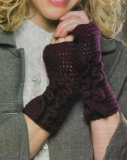 ASTER FINGERLESS GLOVES 3 SIZES WOMENS CROCHET PATTERN INSTRUCTIONS