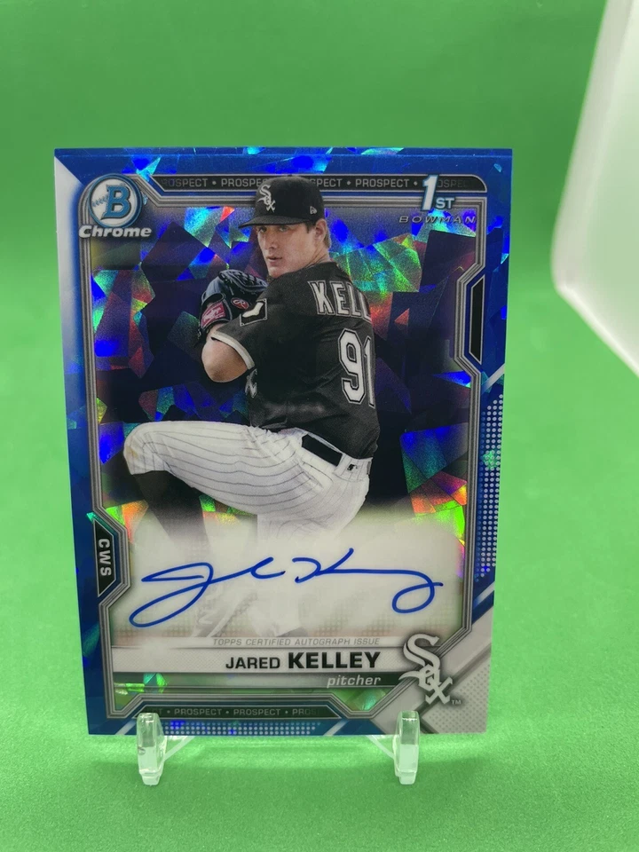 2021 Bowman Chrome Sapphire Jared Kelley 1st Prospect Auto Autograph #BSPA-JK - Image 3 of 3