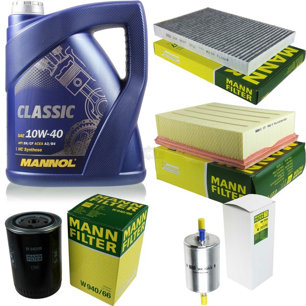 MANN-FILTER Inspektionspaket Mannol 5L Classic 10W-40 FüR Audi A4 Cabriolet 1.8-image