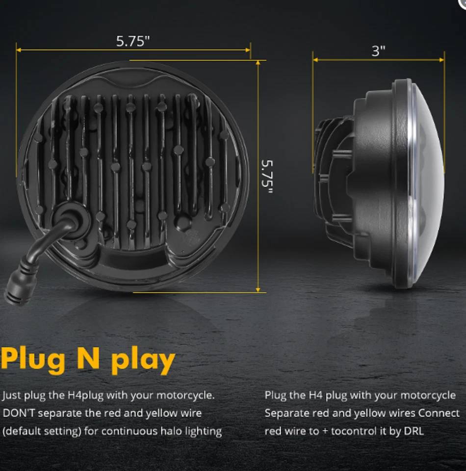 4x 5.75" pulgadas Proyector LED Faros Bluetooth RGB DRL Ojos de Ángel Bombillas Alto/Bajo Foto 2 de 4