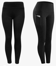Women's activewear leggings with 2 deep pockets on both sides.Pull on closure.