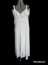 Vtg Flora Nikrooz Bridal Large Semi Sheer Lace Mesh Long Nightgown Chemise NWT