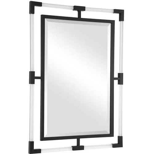 Uttermost Balkan Iron Metal and Clear Acrylic Mirror in Matte Black - Picture 2 of 6