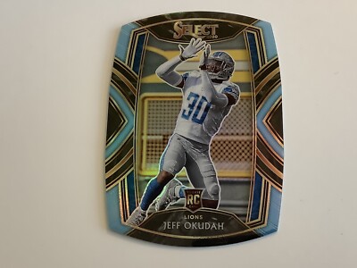 2020 Select Jeff Okudah Prizm Light Blue Die-Cut Club Level #286  RC Lions d