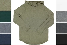 True Classic Men's Hooded T-Shirt, Long Sleeve Lightweight Stretch Heathered Tee