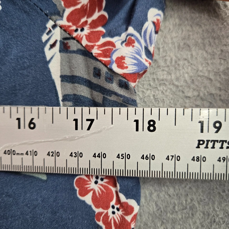 Vestido para mujer Hilo Hattie grande azul floral The Hawaiian original años 90 Foto 3 de 4