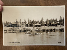 RPPC Pictou Nuova Scozia Canada Pictou Lodge campeggio canoe kayak campeggio c1925