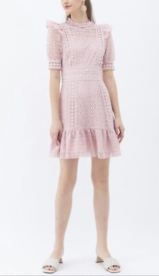 NWOT $79 CHICWISH High Neck Full Crochet Mini Dress In Pink Size SMALL | eBay NWOT $79 CHICWISH High Neck Full Crochet Mini Dress In Pink Size SMALL | eBay