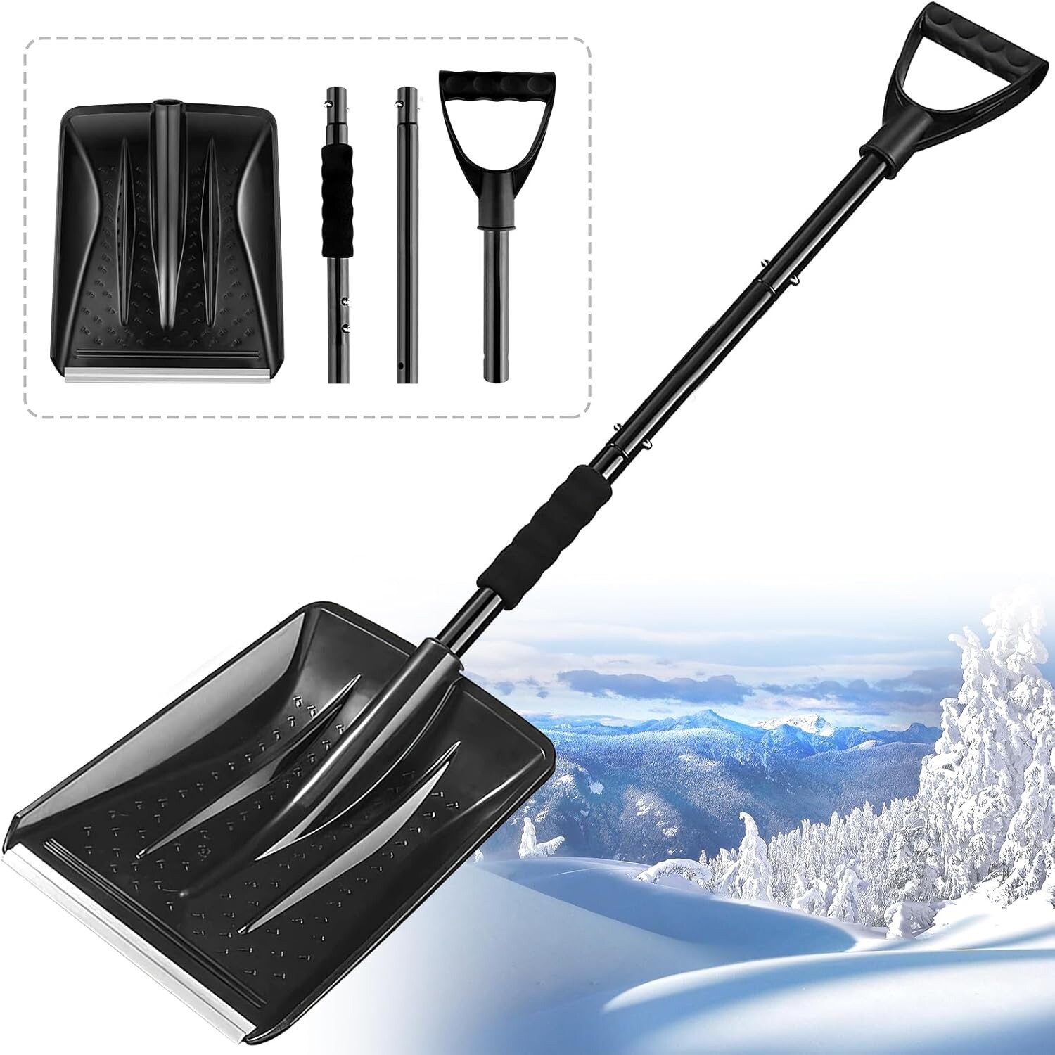 Pala Neve e Terreno in Acciaio 108cm - Portatile Professionale
