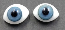 Vintage Hand Blown Glass German Doll Eyes Blue 1 Pair 10mm BW3-78