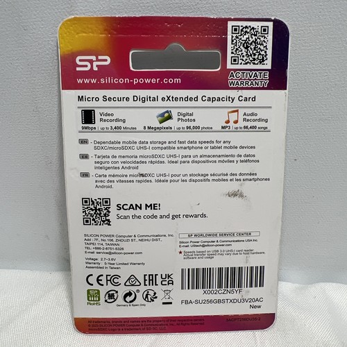 Superior Pro MicroSDXC UHS-I 256 GB Card With Adapter ~ New - Picture 2 of 2