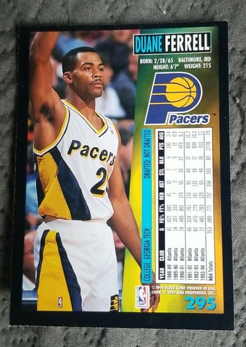 1994-95 Fleer Duane Ferrell Indiana Pacers #295 - Picture 2 of 2