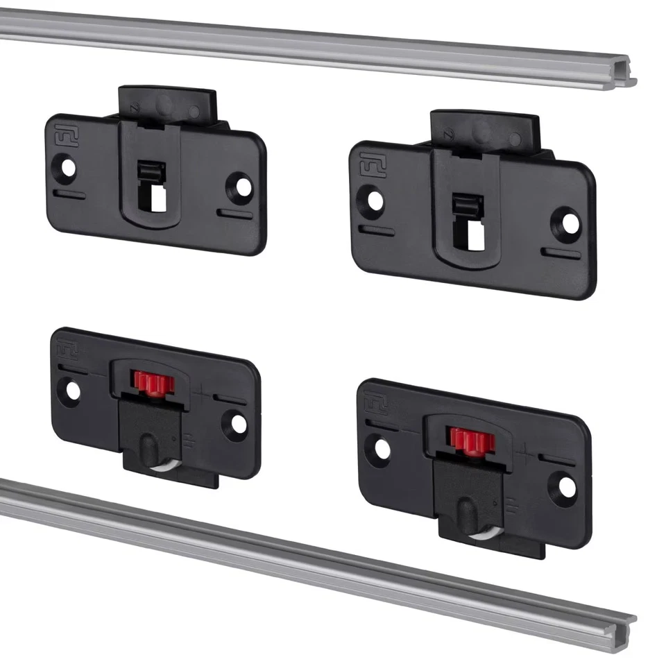 Schiebetür Set Möbel Schiebetür 20 kg Aluminium Schiene Möbeltür Rolle 2000 mm - Bild 1 von 4
