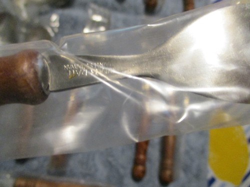 Whitehall Mid Century Modern Wood Handled 16 PC. Flatware Set Serves 4 w Holder - Picture 9 of 10