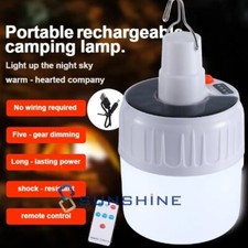 80W Camping Light Solar Rechargeable Outdoor Portable Lanterns w/Hook Tents Bulb