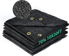 70% Shade Cloth, Resistant Sun Shade Net 10X20' Mesh Tarp with HDPE Material