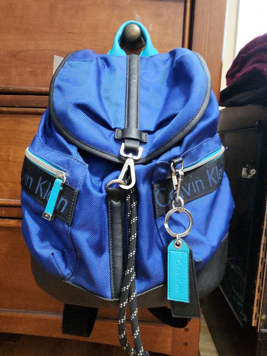 Calvin Klein Blue Nylon  and Black Trim Backpack. Calvin Klein Faux leather backpack - Blue - Men|K50K510561BA7 main image 3