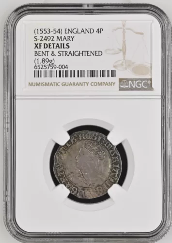 England Mary Groat 4P S-2492 NGC XF DETAILS VERY RARE THIS NICE