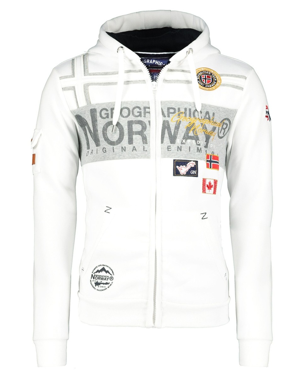 Geographical Norway Sweatshirt Garadock Hoodie White Man UK