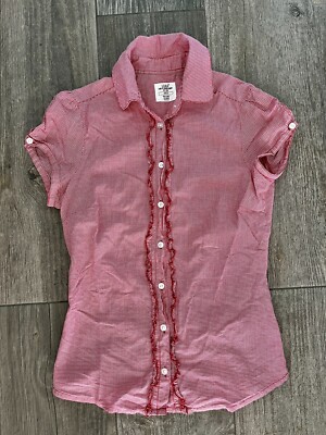 H&M HM L.O.G.G. Damen Bluse leichte Sommer Shirt rot Gr. 34 Top!
