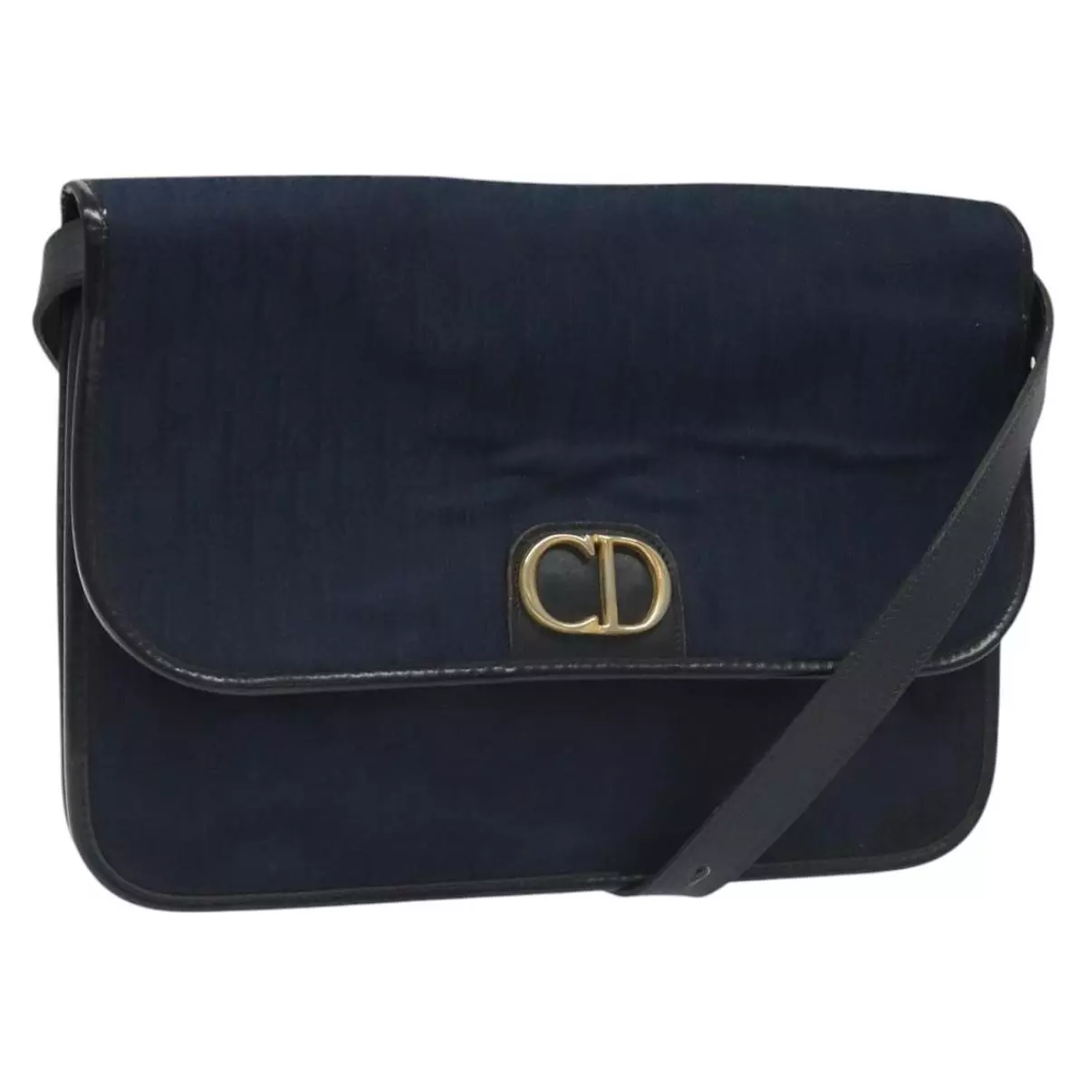 Sac bandoulière Christian Dior trotteur toile bleu marine authentique bs22436