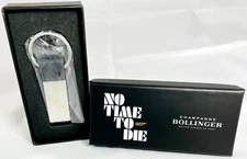 RARE JAMES BOND NO TIME TO DIE CHAMPAGNE BOLLINGER LEATHER KEYRING 007