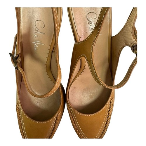 Cole Haan Brenna Brown Wedge Mary Jane Sling Back Shoes Size 7.5 AA (Narrow) - Picture 9 of 15
