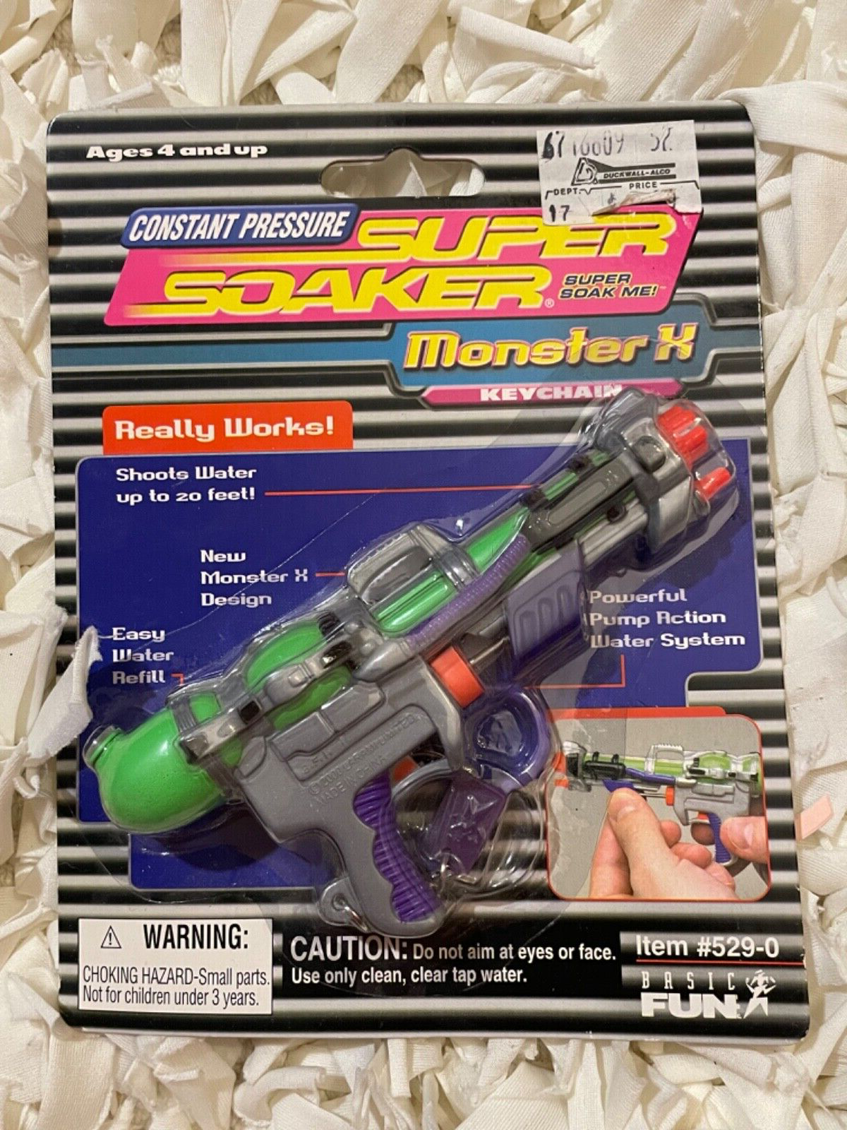 NEW/SEALED -  Super Soaker Monster  X Keychain, Basic Fun 2000 #529-0