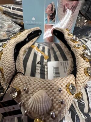 LELE SADOUGHI Shellona Crystal  Silver Sand Knotted Headband Headband- Silver Sand Shellona Crystal Knotted – Pipton main image 4