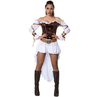 Kostüm Damen Steampunk Fighter Lady Gothic viktorianisch Retro Fasching Karneval