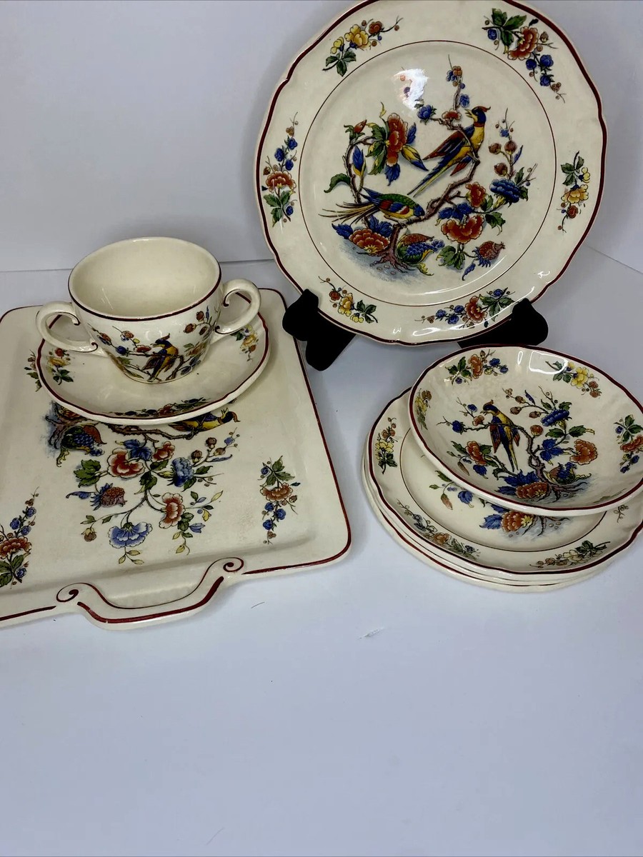 Rouen Saar Basin Villeroy & Boch V&B.M.Bird Of Paradise lot of