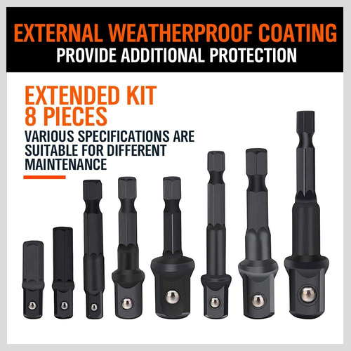 8-Piece Impact Grade Power Drill Sockets Adapter Sets, Hex Shank Impact Driver S - Picture 3 of 8