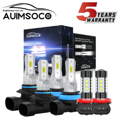 For Chrysler Pacifica 3.6L 2017-2020 Xenon White LED Headlight + Fog Light Bulbs