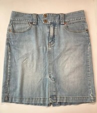Gap Jeans Denim Skirt Straight Pencil Size 8 Y2K Light Blue Wash Flap Pockets