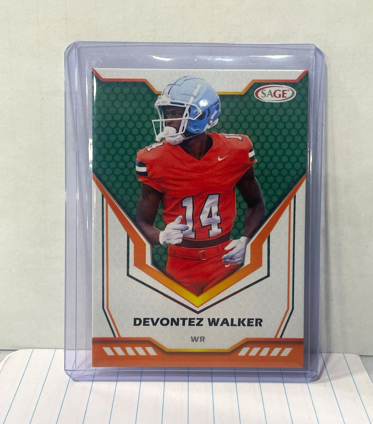 Devontez Walker RC 2024 SAGE #162 Green Parallel North Carolina UNC Ravens