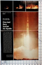 Apollo Space Program Magazine Spread 1970s Moon Landing NASA Ephemera