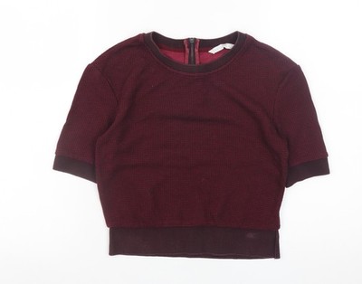 Padini Damen Rot Cropped Rundhals Kurzarm Top Größe M