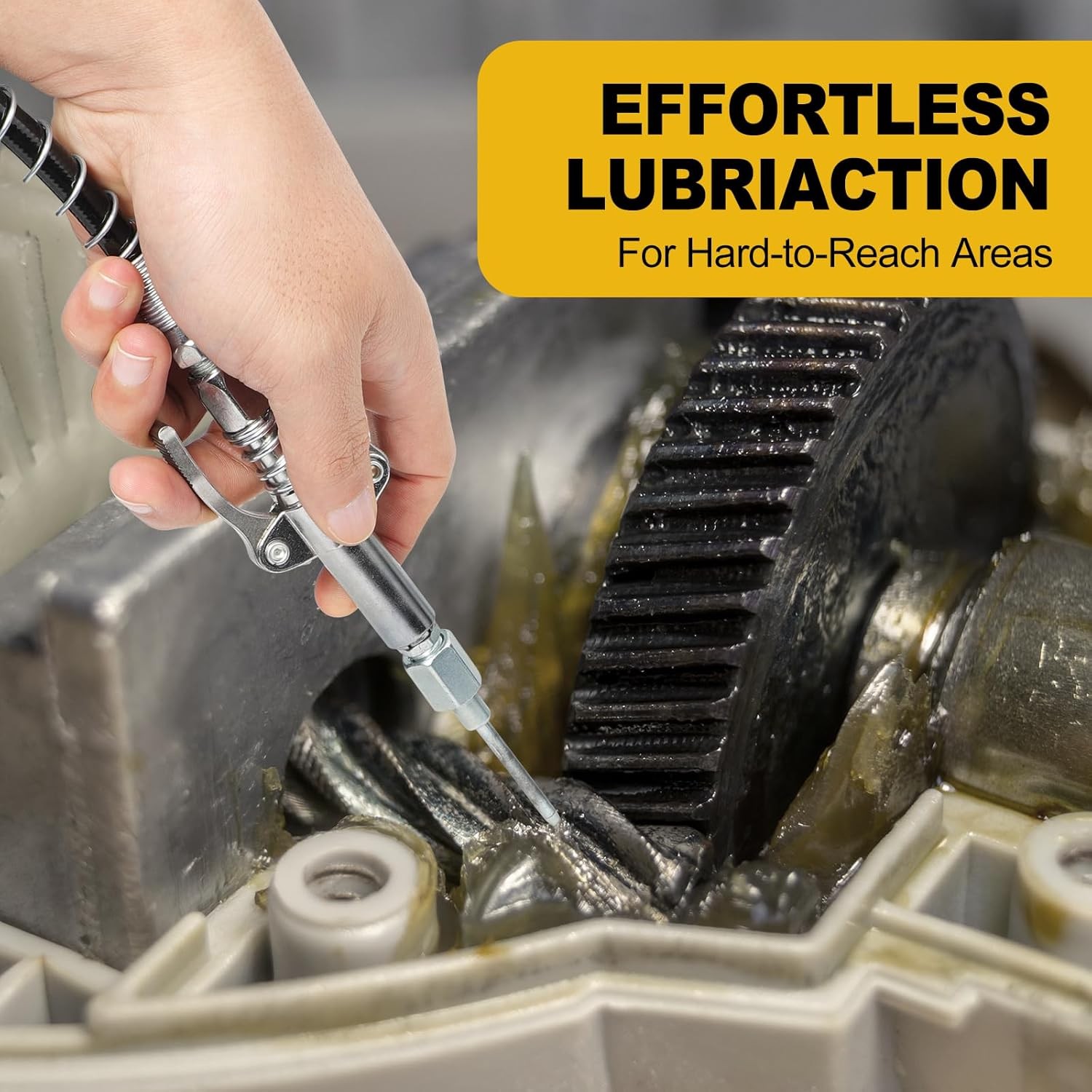 2025 Grease Gun Pistol Grip 8000PSI Professional Heavy Duty 18" Flex Hose 14oz