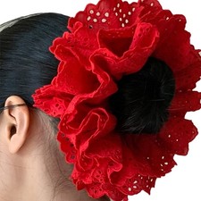 French Lace Hair Scrunchies Largesized Hair Buns Scrunchy Elegant Ponytail