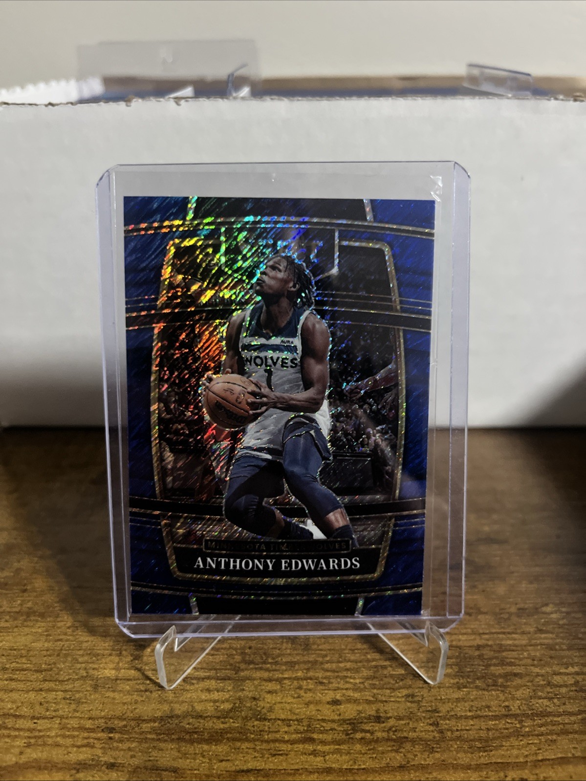 2021-22 Panini Select - Concourse Anthony Edwards #49 Blue Shimmer Prizm